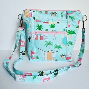 NEW Flamingo Summer Crossbody Purse | Lightweight Washable Fabric Shoulder Bag
